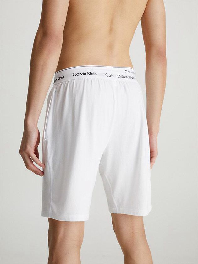 White Calvin Klein Pyjama - Cotton Stretch Men Shorts | BMQY-27864