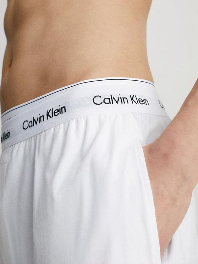 White Calvin Klein Pyjama - Cotton Stretch Men Shorts | BMQY-27864