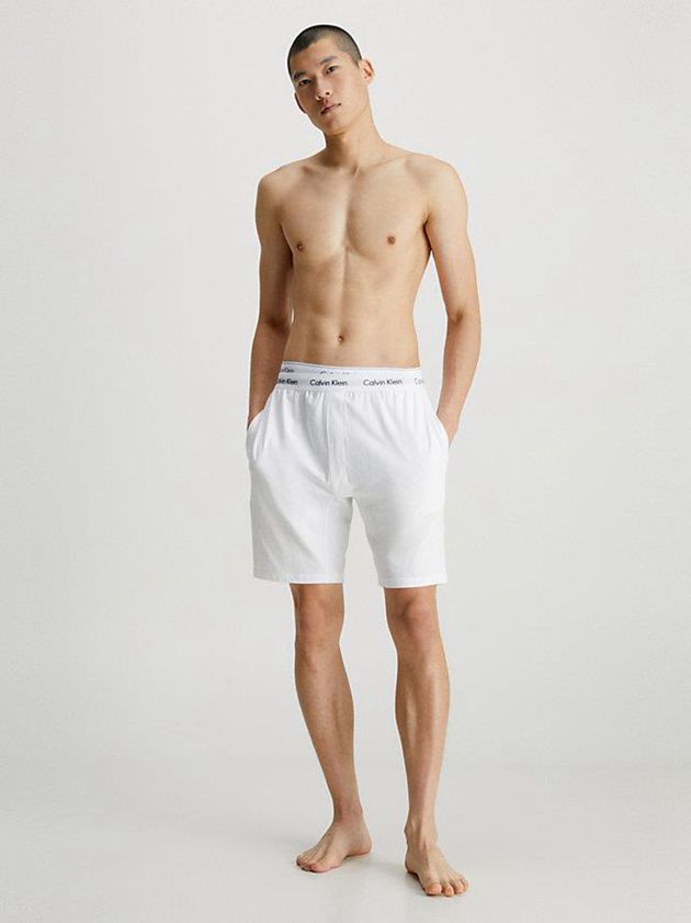 White Calvin Klein Pyjama - Cotton Stretch Men Shorts | BMQY-27864