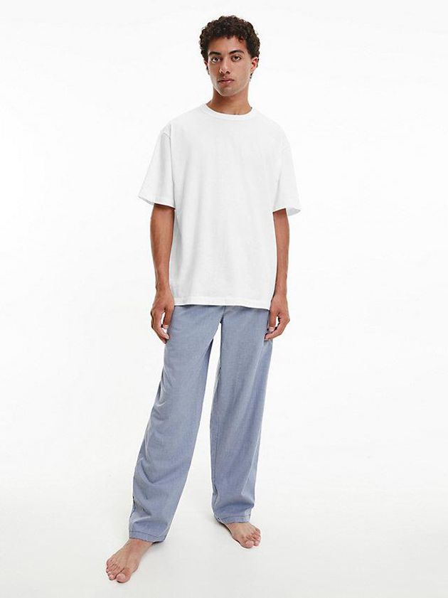 White Calvin Klein Pyjama - Pure Cotton Men Top | JHUP-45327