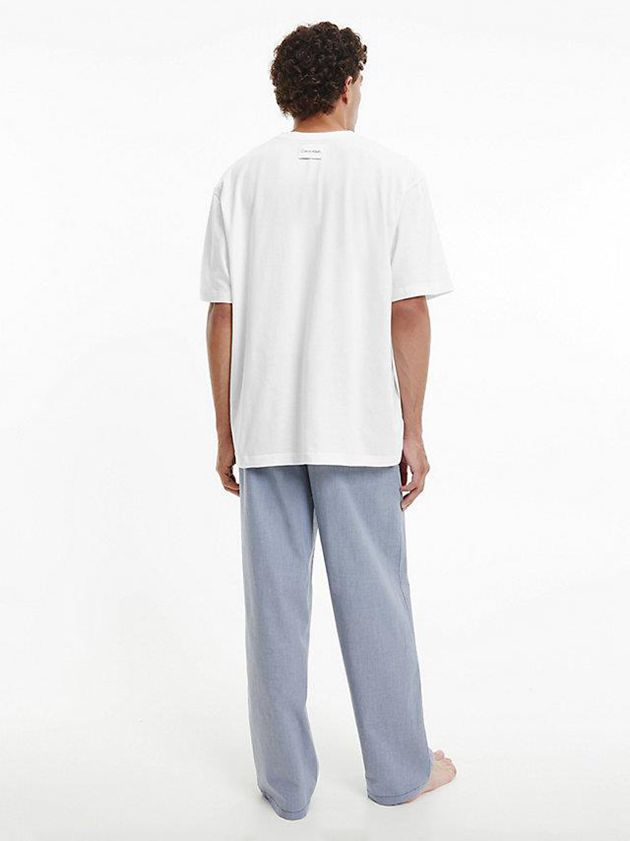 White Calvin Klein Pyjama - Pure Cotton Men Top | JHUP-45327