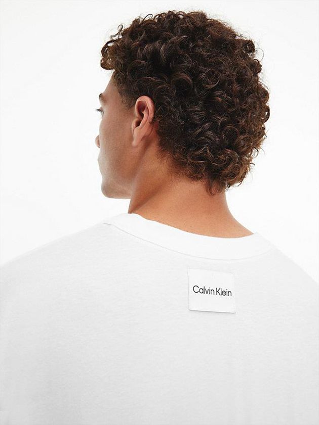 White Calvin Klein Pyjama - Pure Cotton Men Top | JHUP-45327