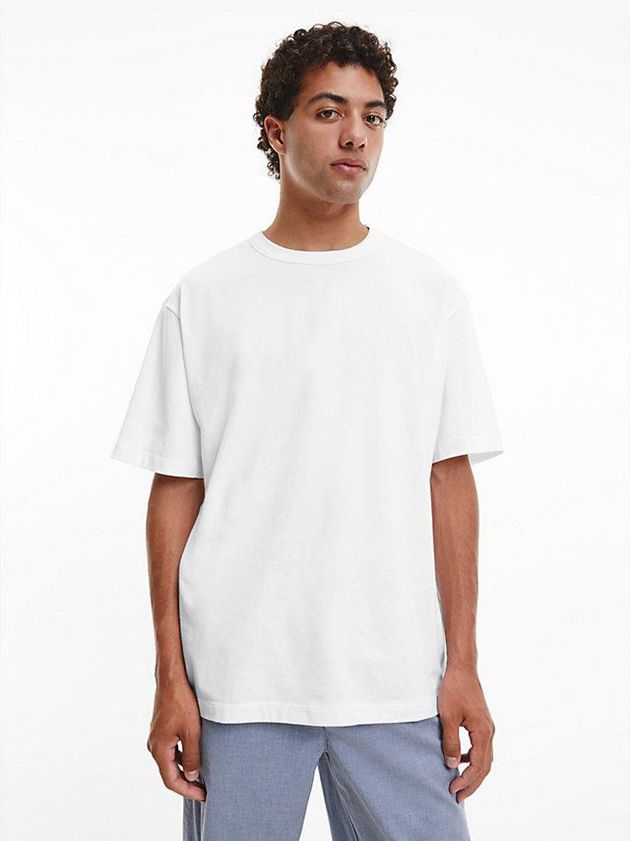 White Calvin Klein Pyjama - Pure Cotton Men Top | JHUP-45327