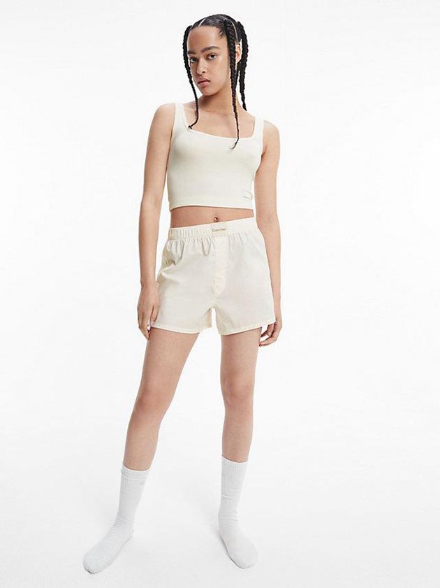 White Calvin Klein Pyjama - Pure Cotton Women Shorts | GMDP-54917