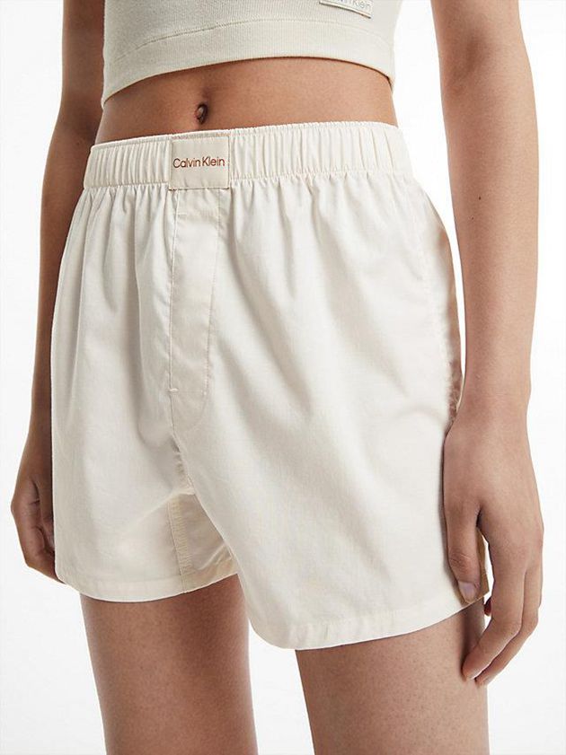 White Calvin Klein Pyjama - Pure Cotton Women Shorts | GMDP-54917