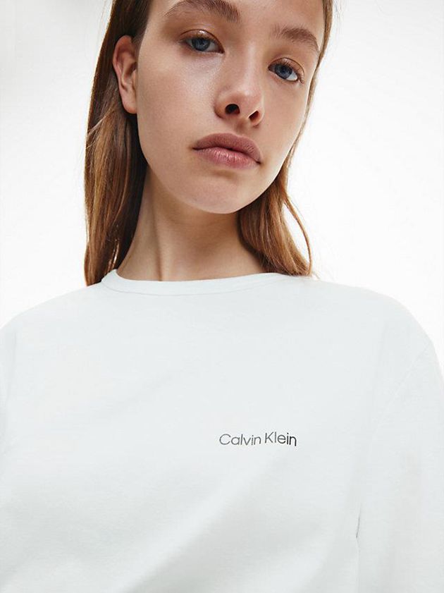 White Calvin Klein Pyjama - Pure Cotton Women Top | PBFM-84795