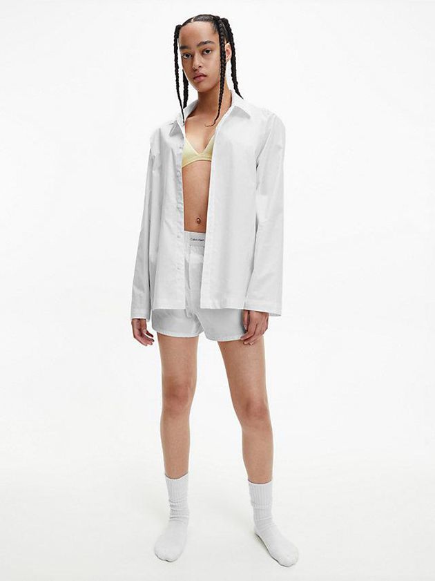 White Calvin Klein Pyjama - Pure Cotton Women Shorts | BELI-74059