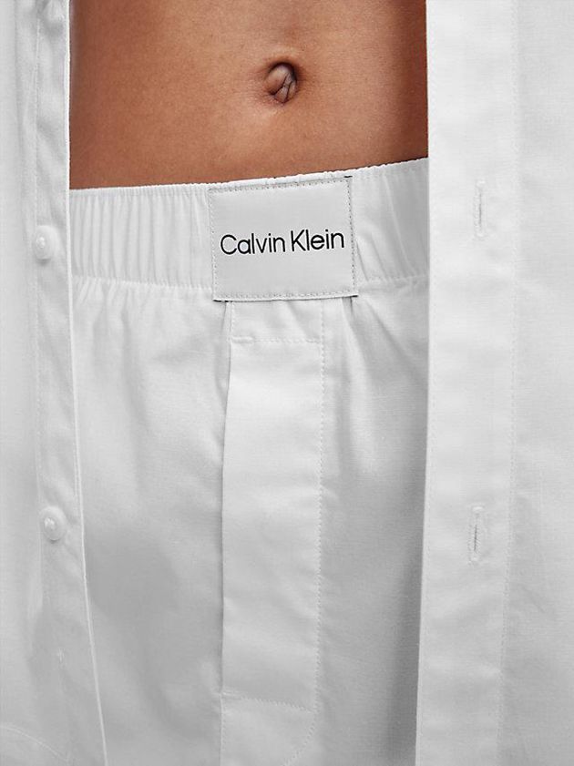 White Calvin Klein Pyjama - Pure Cotton Women Shorts | BELI-74059