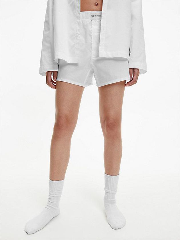 White Calvin Klein Pyjama - Pure Cotton Women Shorts | BELI-74059
