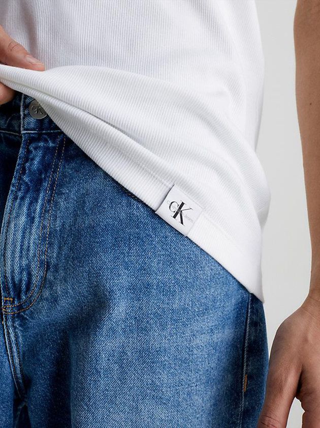 White Calvin Klein Racer Back Tank Men Top | MVPB-70139