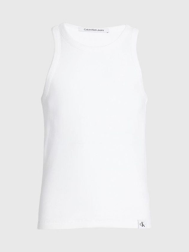 White Calvin Klein Racer Back Tank Men Top | MVPB-70139