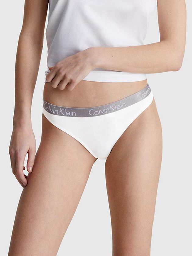 White Calvin Klein Radiant Cotton Women Thong | ILFD-68325