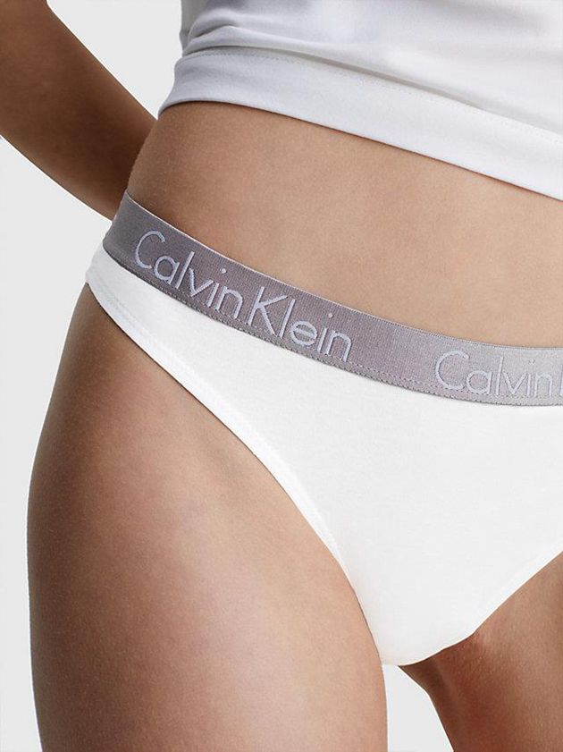 White Calvin Klein Radiant Cotton Women Thong | ILFD-68325