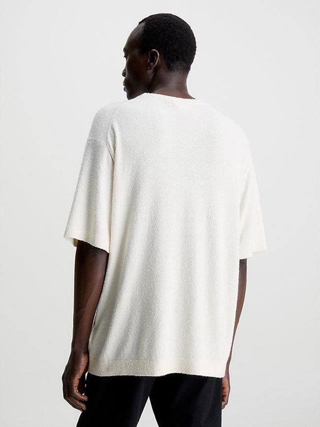White Calvin Klein Recycled Boucle Men T-Shirt | BZAF-73582