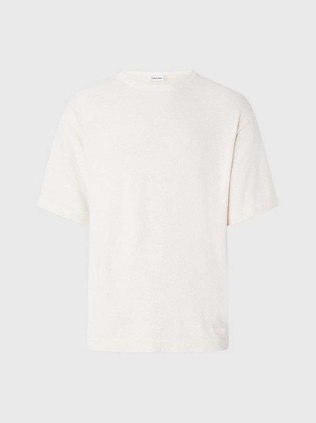 White Calvin Klein Recycled Boucle Men T-Shirt | BZAF-73582