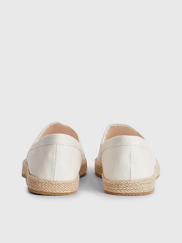 White Calvin Klein Recycled Canvas Espadrilles Men Slip On | QXMF-04756