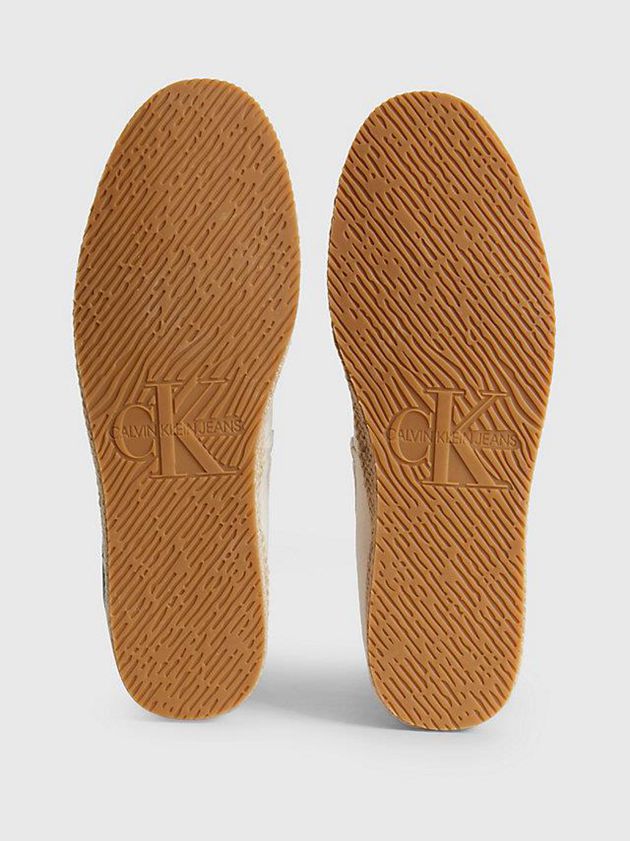 White Calvin Klein Recycled Canvas Espadrilles Men Slip On | QXMF-04756