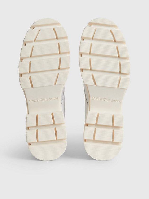 White Calvin Klein Recycled Canvas Heeled Women Boots | FBSL-40931
