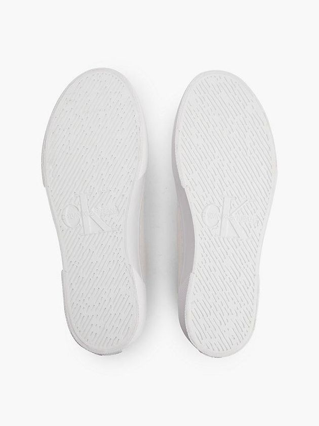 White Calvin Klein Recycled Canvas Platform Zip Women Sneakers | CYNO-18396