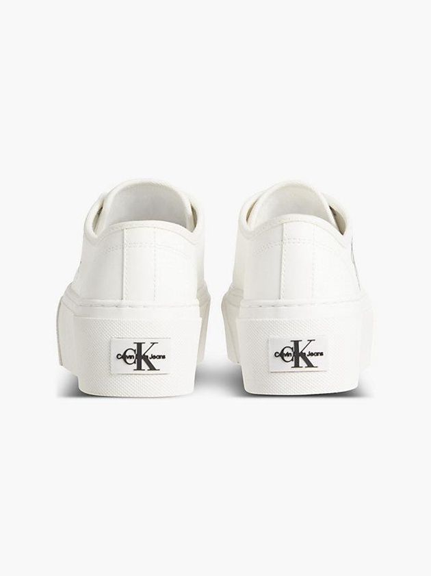 White Calvin Klein Recycled Canvas Platform Women Sneakers | CFTS-89134