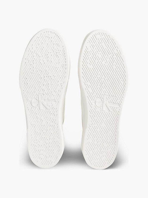 White Calvin Klein Recycled Canvas Platform Women Sneakers | CFTS-89134