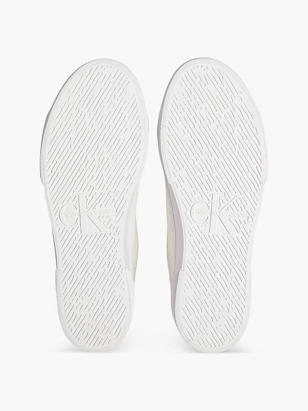 White Calvin Klein Recycled Canvas Platform Women Sneakers | DGUL-48392