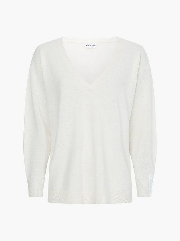 White Calvin Klein Recycled Cashmere Jumper Women Sweater | ZSOA-20947