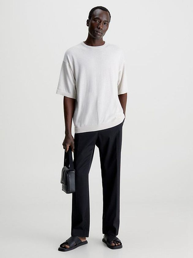 White Calvin Klein Recycled Coolmax Men T-Shirt | FZAY-40598