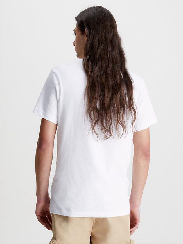 White Calvin Klein Recycled Cotton Badge Men T-Shirt | GBPZ-54683
