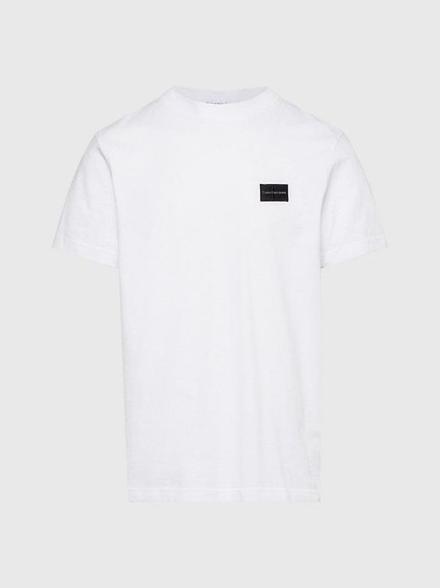 White Calvin Klein Recycled Cotton Badge Men T-Shirt | GBPZ-54683
