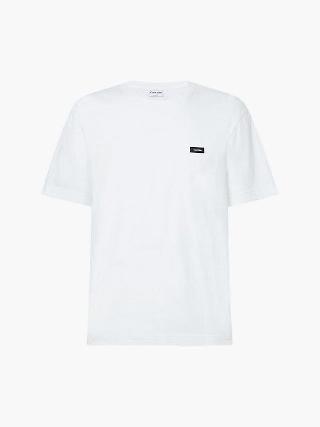 White Calvin Klein Recycled Cotton Men T-Shirt | QHIM-34205