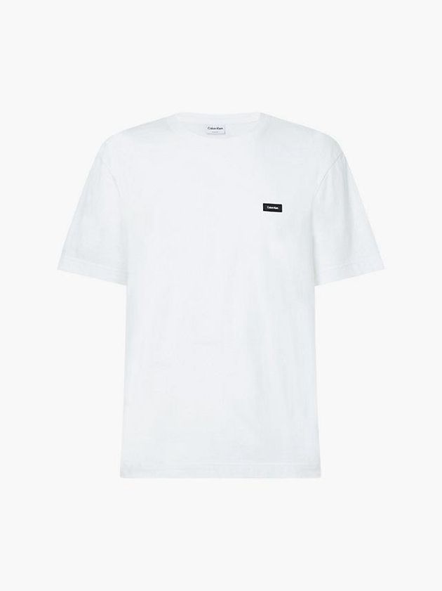 White Calvin Klein Recycled Cotton Men T-Shirt | QHIM-34205