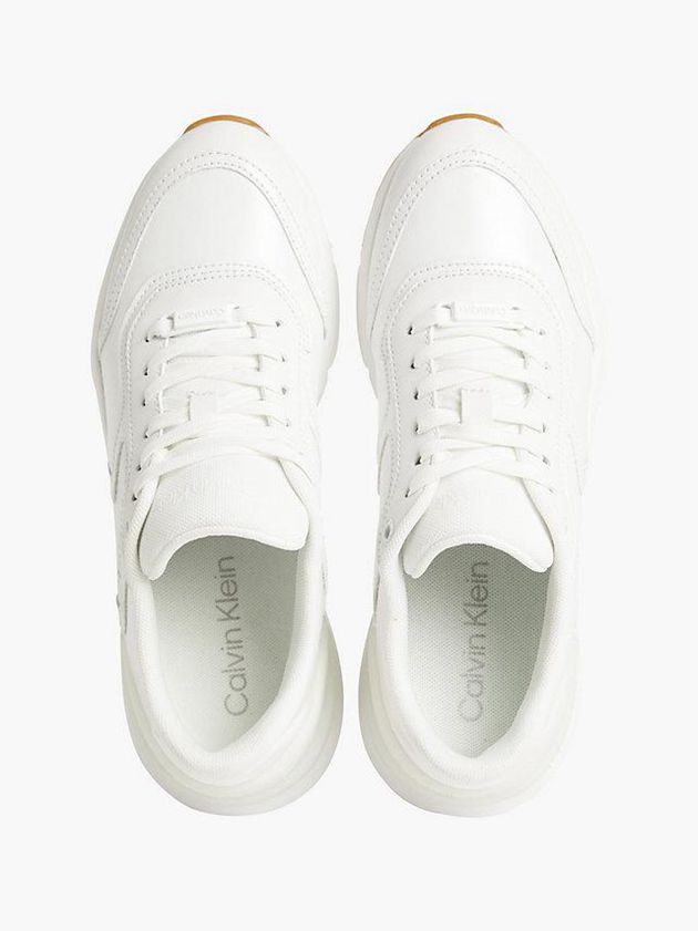 White Calvin Klein Recycled Faux Leather Women Sneakers | OUWX-56293