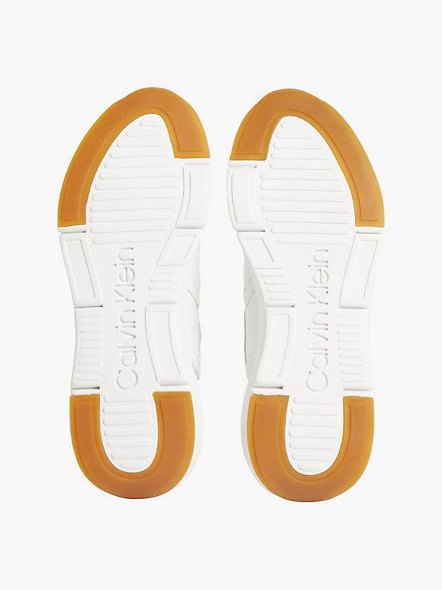 White Calvin Klein Recycled Faux Leather Women Sneakers | OUWX-56293