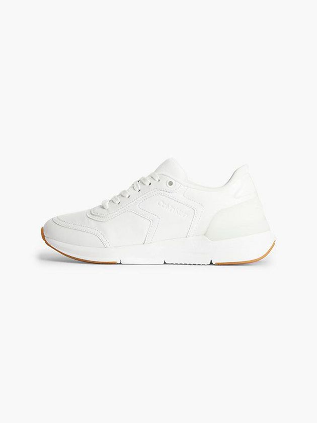 White Calvin Klein Recycled Faux Leather Women Sneakers | OUWX-56293