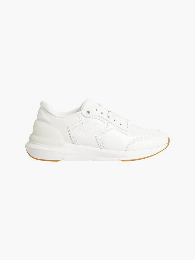 White Calvin Klein Recycled Faux Leather Women Sneakers | OUWX-56293