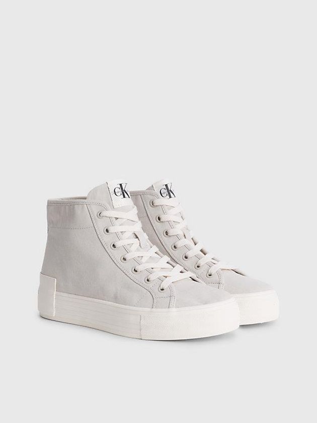 White Calvin Klein Recycled High-Top Platform Women Sneakers | CFAR-79602
