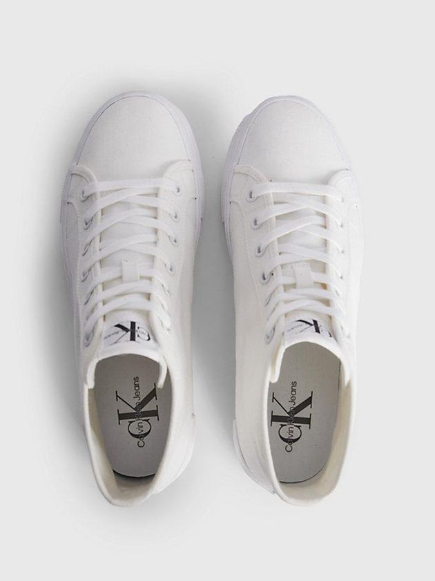 White Calvin Klein Recycled High-Top Platform Women Sneakers | CPNQ-32549