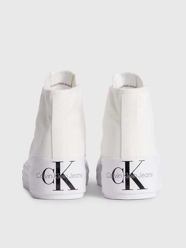 White Calvin Klein Recycled High-Top Platform Women Sneakers | CPNQ-32549