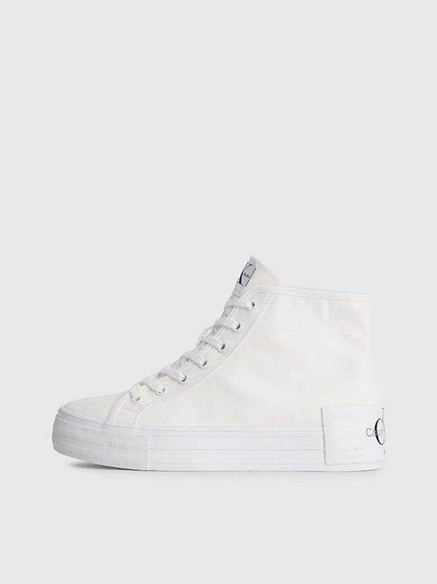 White Calvin Klein Recycled High-Top Platform Women Sneakers | CPNQ-32549