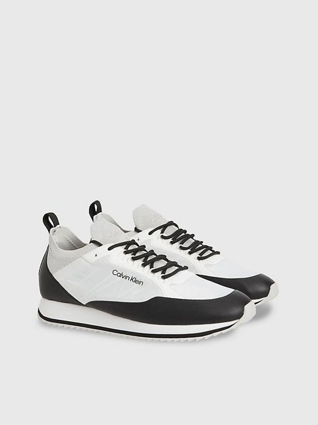 White Calvin Klein Recycled Knit Men Sneakers | VQXC-57960