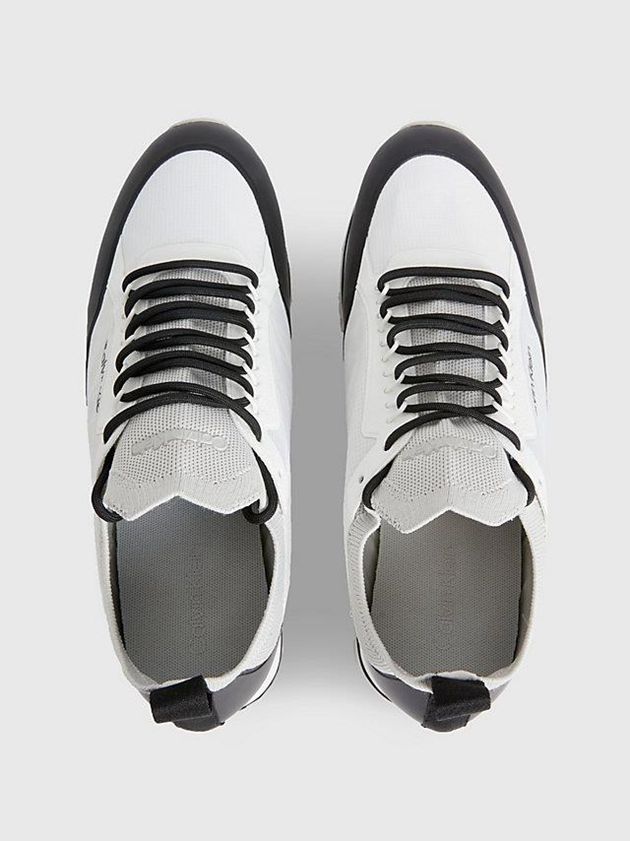 White Calvin Klein Recycled Knit Men Sneakers | VQXC-57960