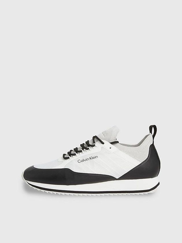 White Calvin Klein Recycled Knit Men Sneakers | VQXC-57960