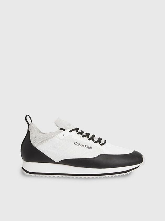 White Calvin Klein Recycled Knit Men Sneakers | VQXC-57960