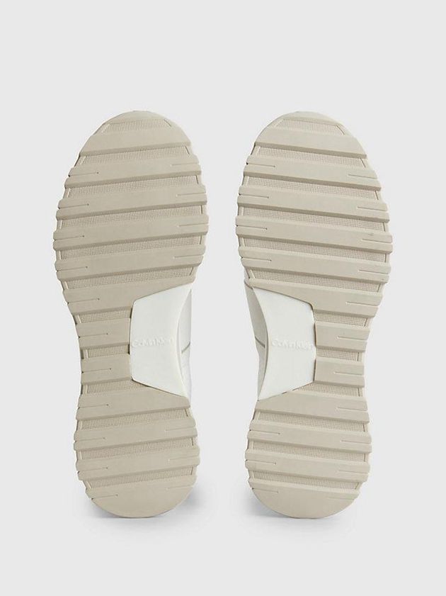 White Calvin Klein Recycled Knit Slip-On Women Sneakers | XGLE-08374