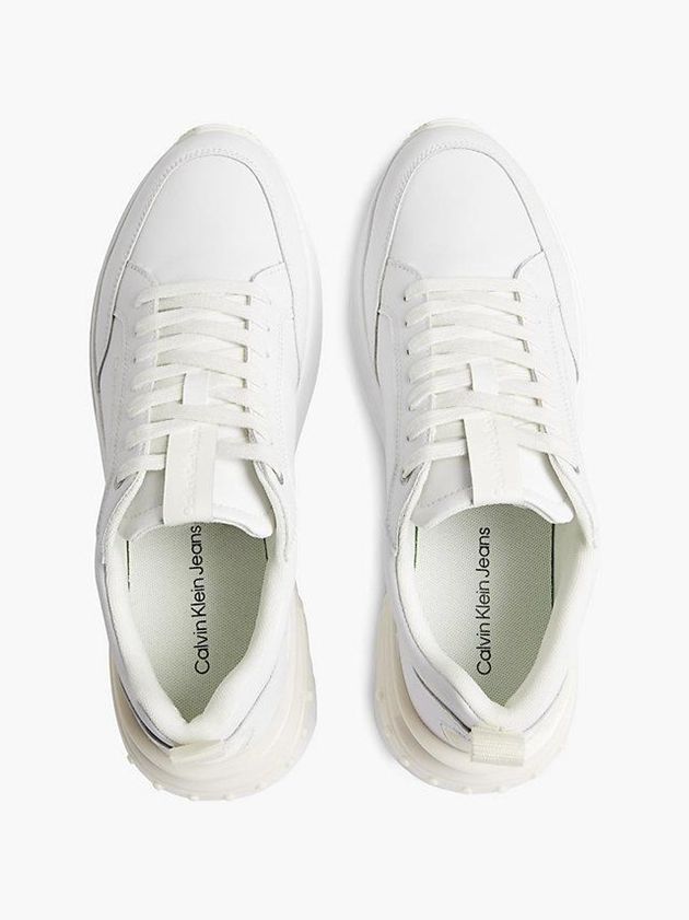 White Calvin Klein Recycled Leather Chunky Men Sneakers | VHZW-54360