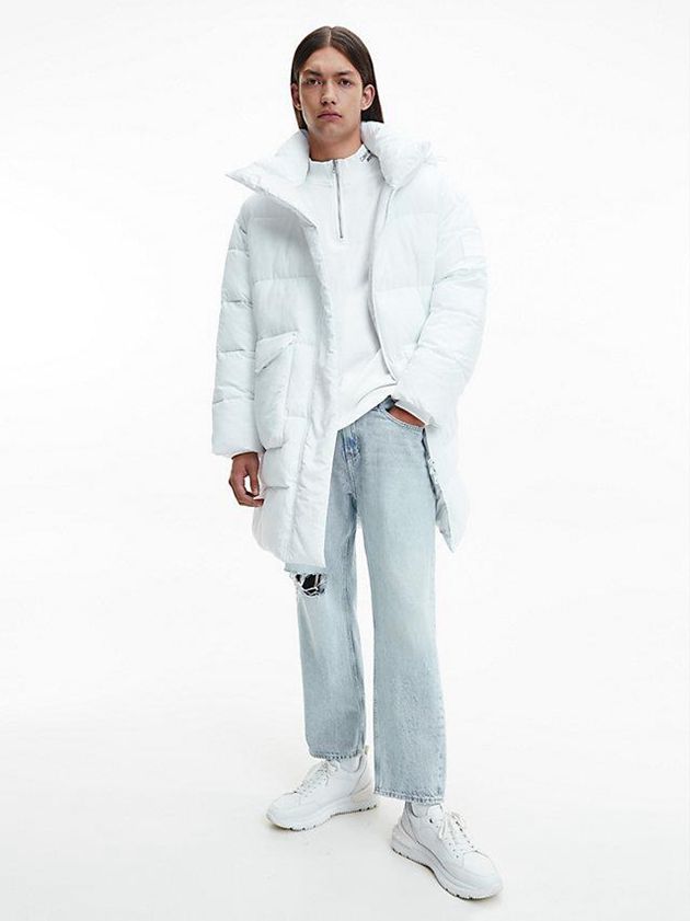 White Calvin Klein Recycled Leather Chunky Men Sneakers | VHZW-54360