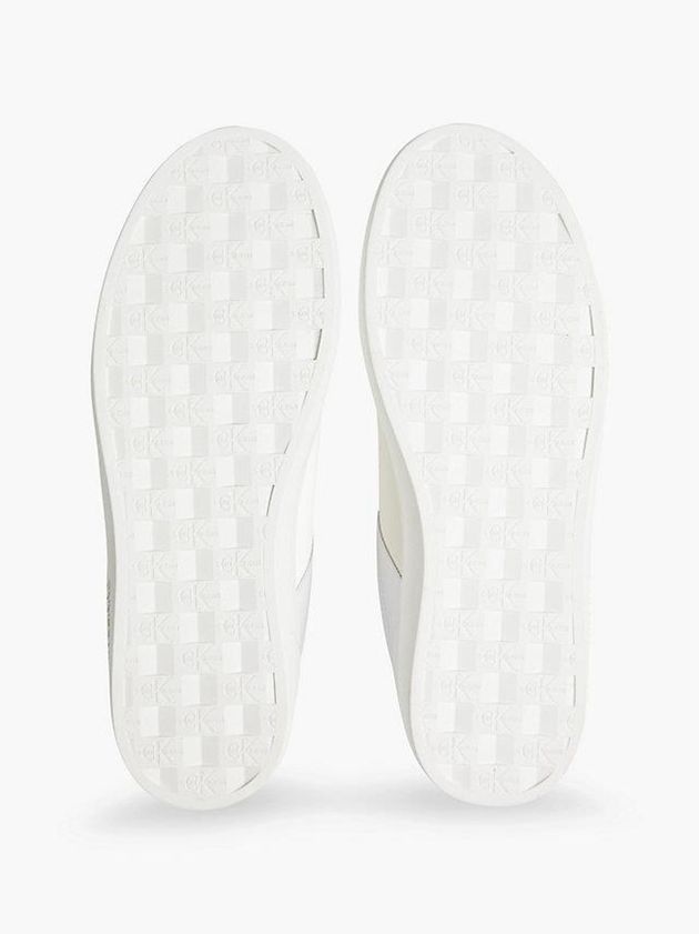 White Calvin Klein Recycled Leather Men Sneakers | UVGN-46359