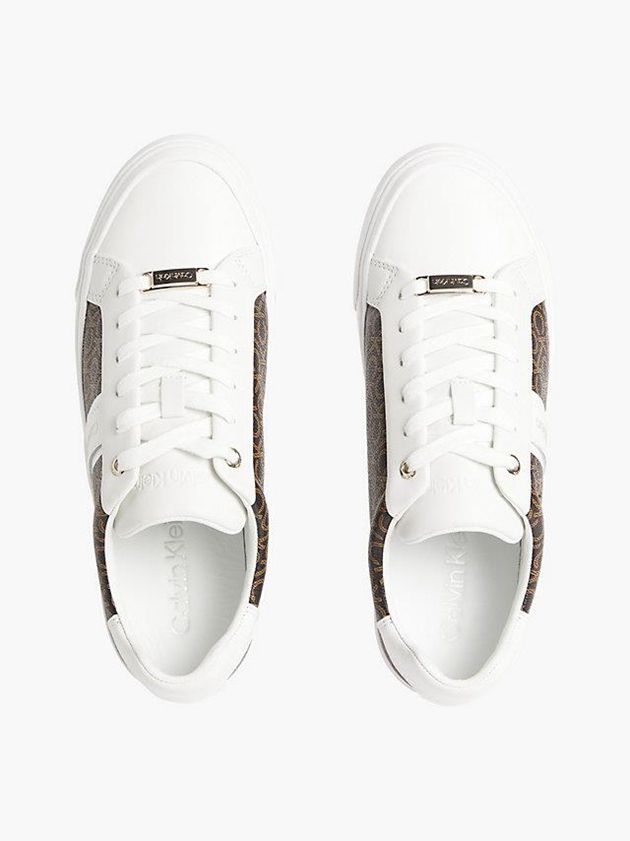 White Calvin Klein Recycled Logo Women Sneakers | XRTK-13908