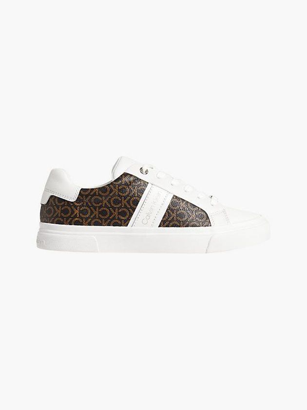 White Calvin Klein Recycled Logo Women Sneakers | XRTK-13908